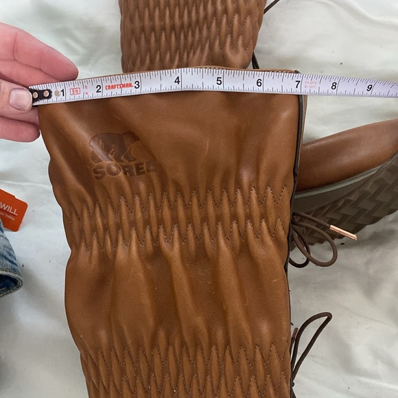 Sorel Women's Brown Firenzy Ruched NL1656-256 Leather Lace Up Winter Boots Sz 8 - Picture 11 of 14